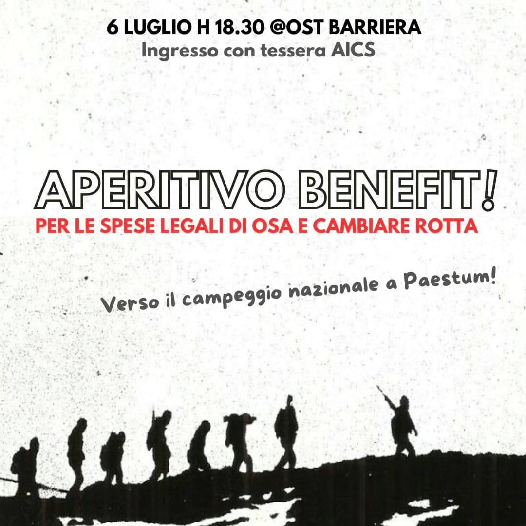 Aperifivo benefit per le spese legali di Cambiarerotta e Osa