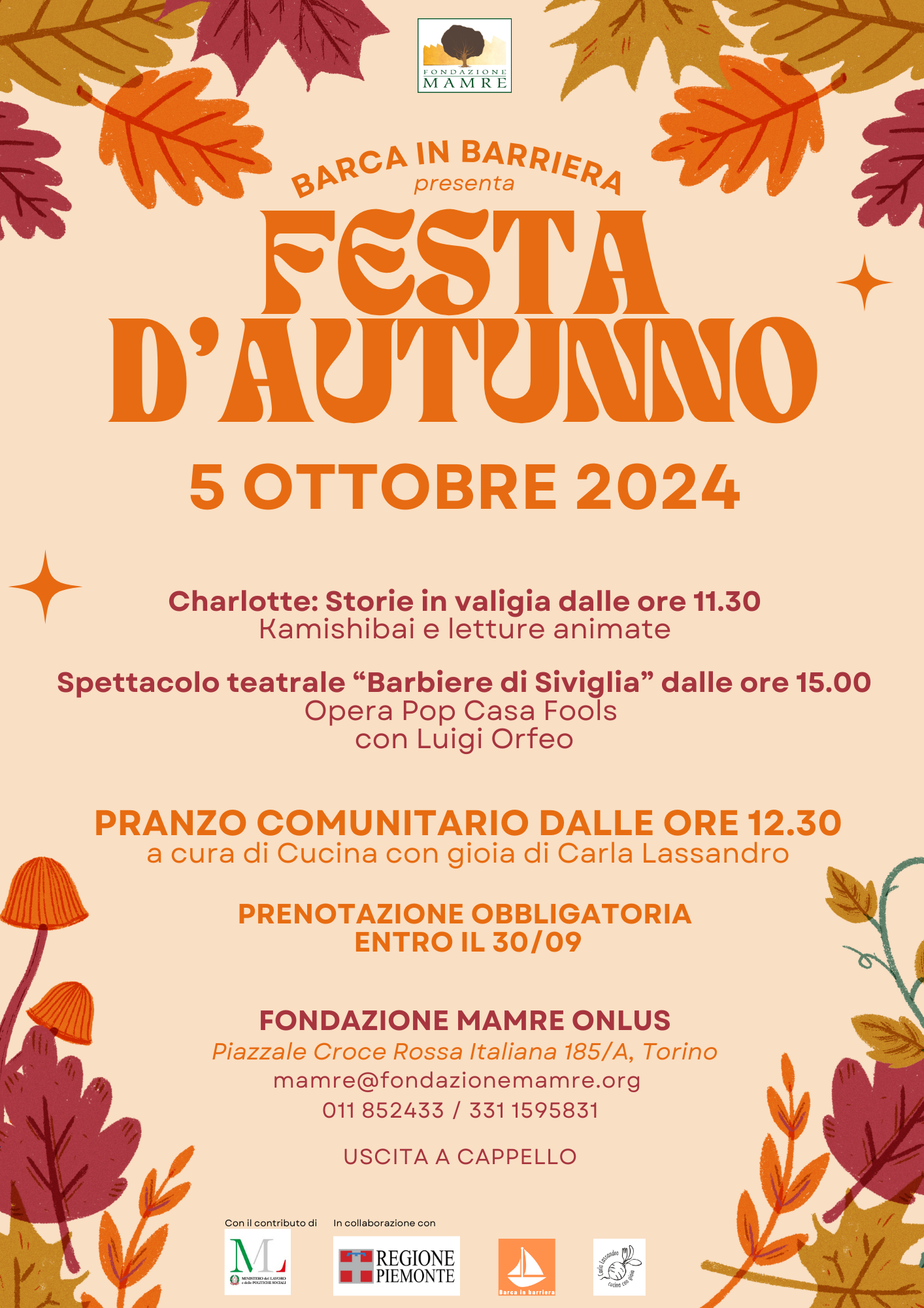 Festa d'autunno a Mamre: pranzo comunitario e spettacolo teatrale