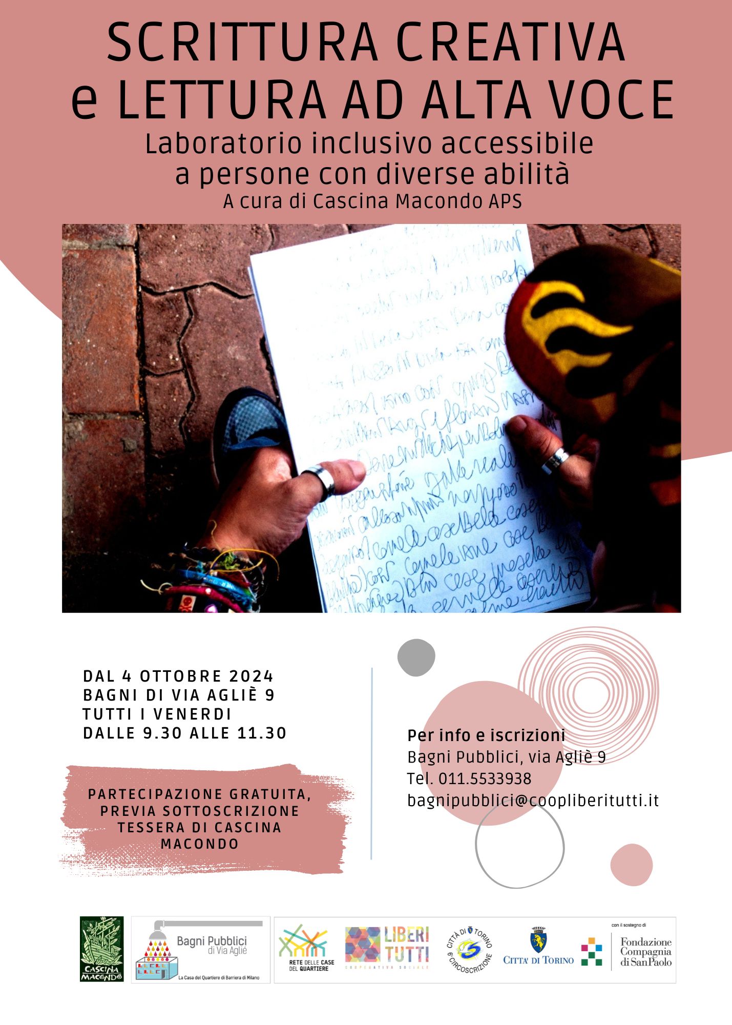 Laboratorio inclusivo gratuito di scrittura creativa e lettura ad alta voce