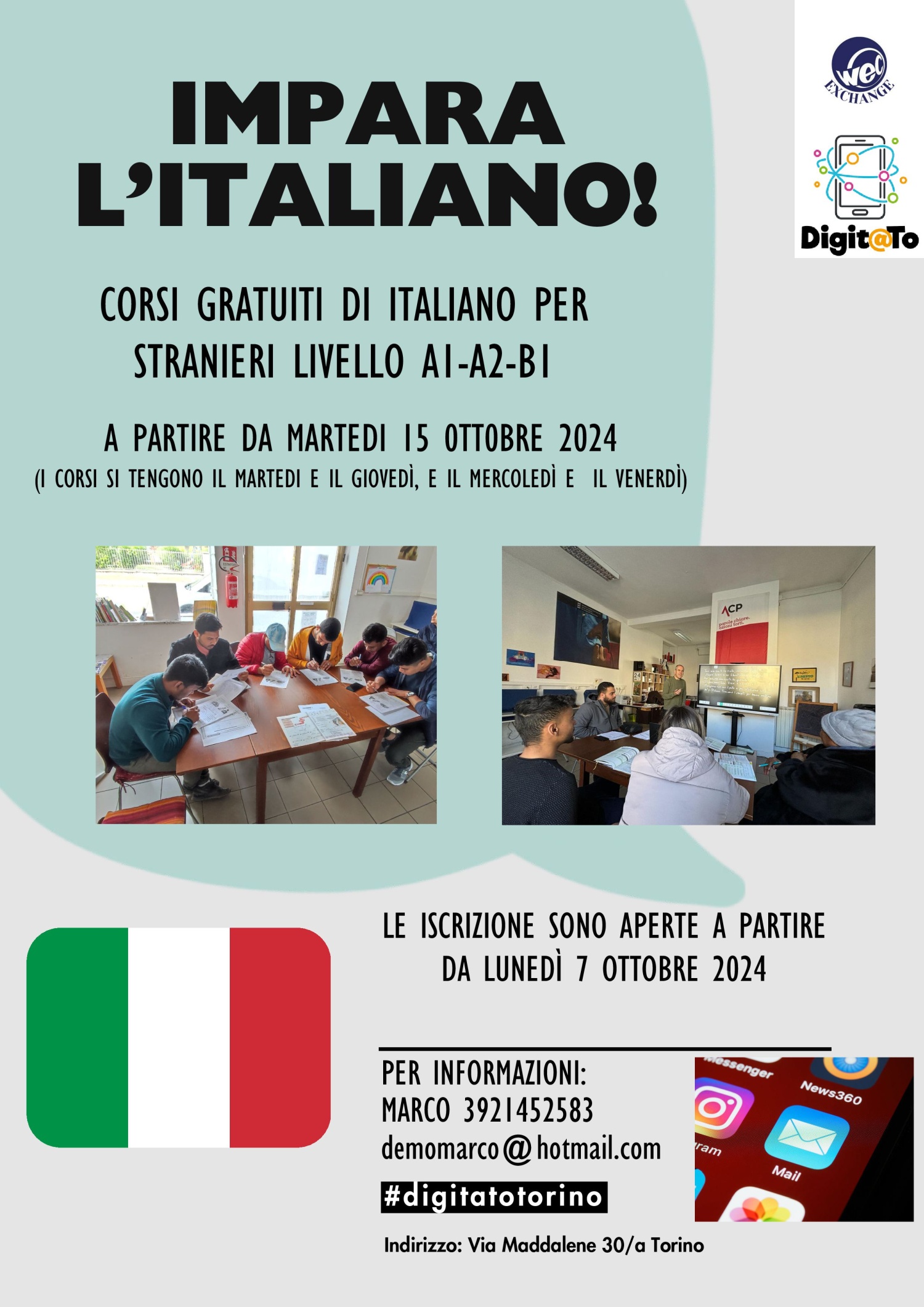 Corso di Italiano per stranieri gratuito presso Digitato