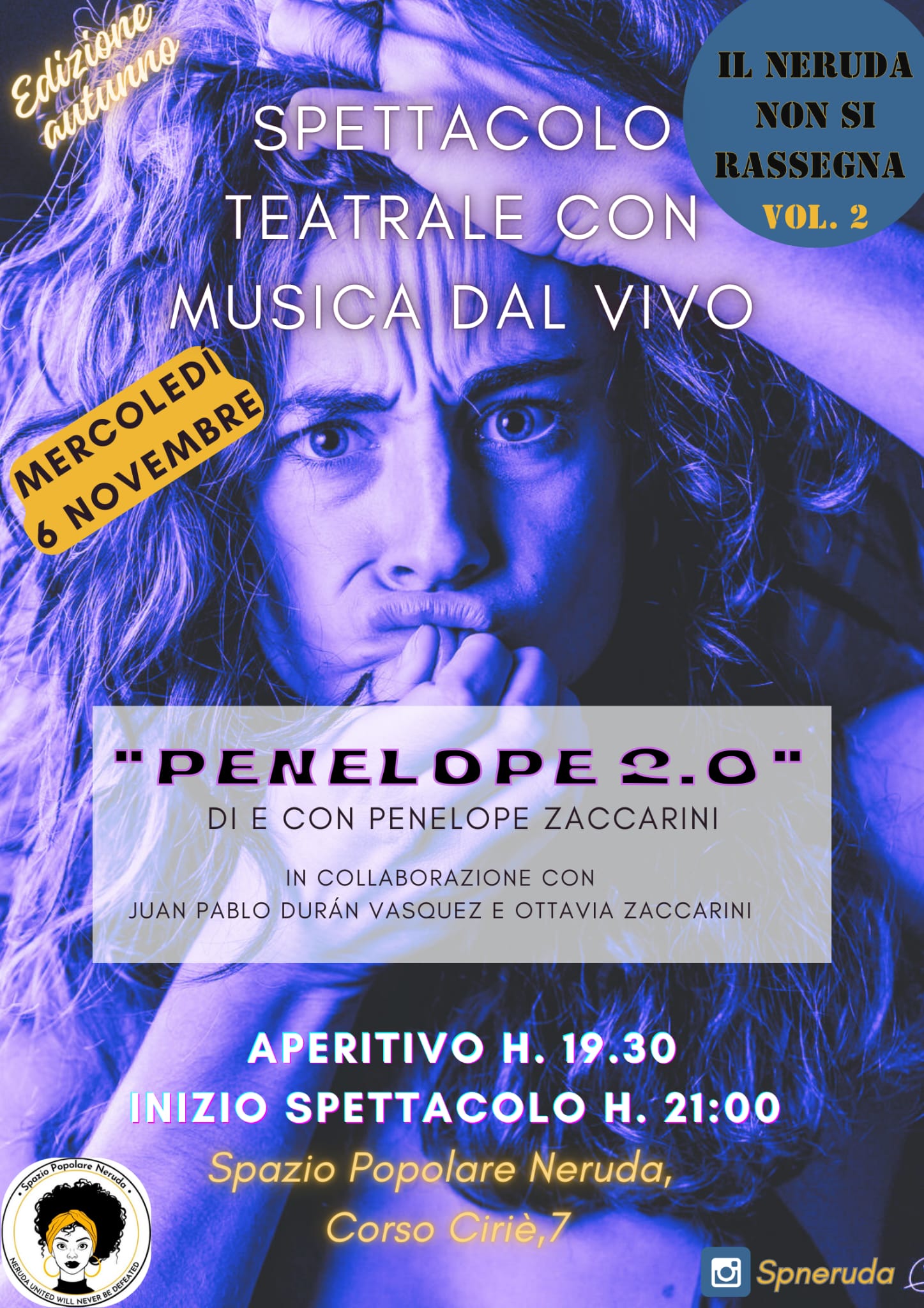 Spettacolo teatrale: Penelope 2.0 con aperitivo