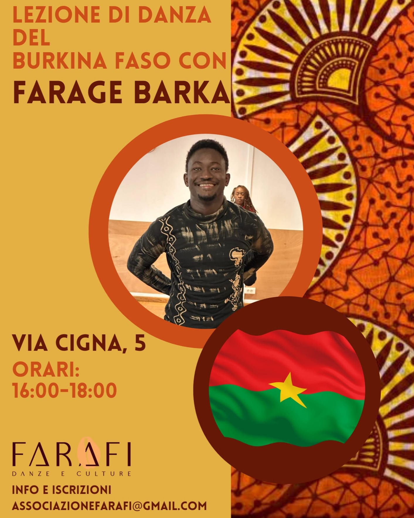 Corso di danza del Burkina Faso con Farage Barka