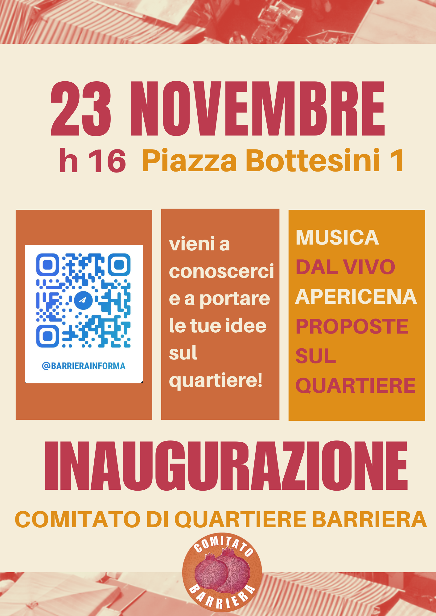 Inaugurazione Comitato di quartiere Barriera con musica dal vivo e apericena